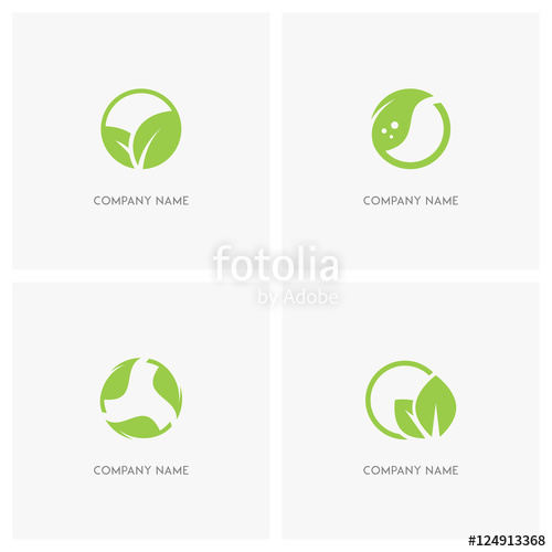 500x500 Green Leaves And Ecology Vector Logo Fresh Leaf In Circle, Green