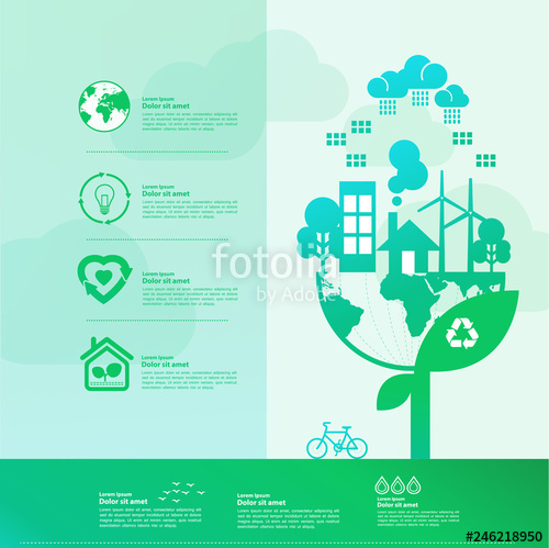 500x499 Let's Save The World Together Green Ecology Vector Illustration