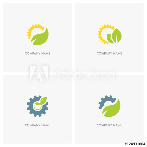 500x500 Nature, Industry And Ecology Vector Logo The Sun With Leaves