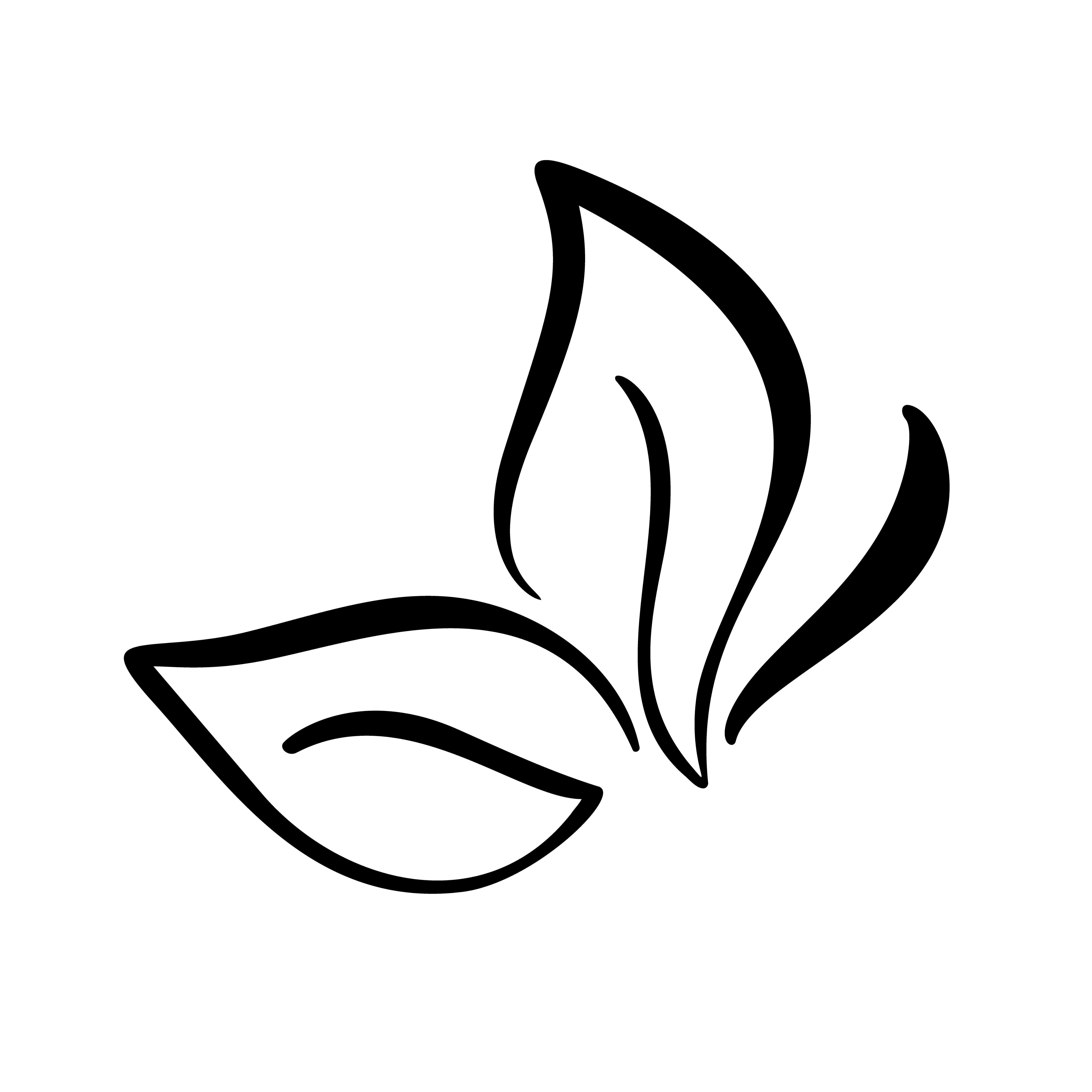 5000x5000 Black Ink Hand Drawn Calligraphy Logo Of Leaf In Form Of Butterfly