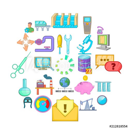 500x500 Economy Icons Set Cartoon Set Of Economy Vector Icons For Web