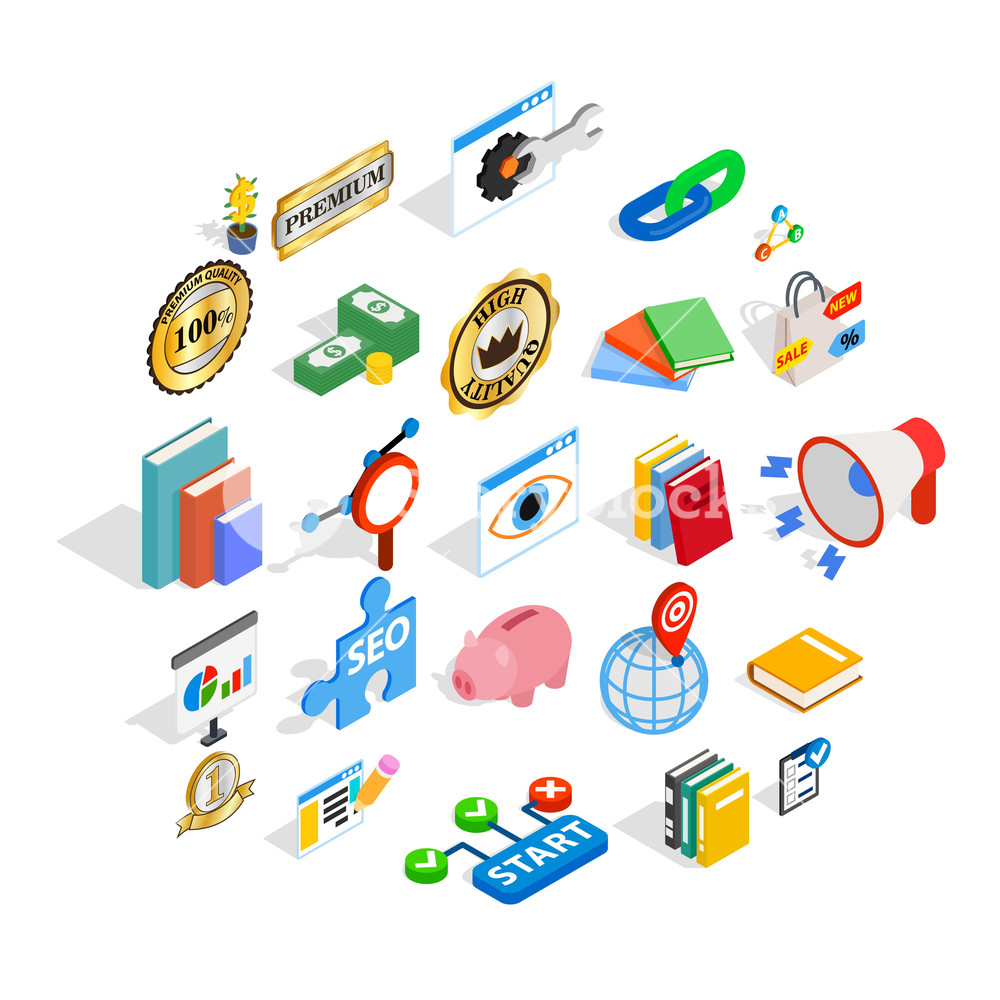 1000x1000 Economy Icons Set Isometric Set Of Economy Vector Icons
