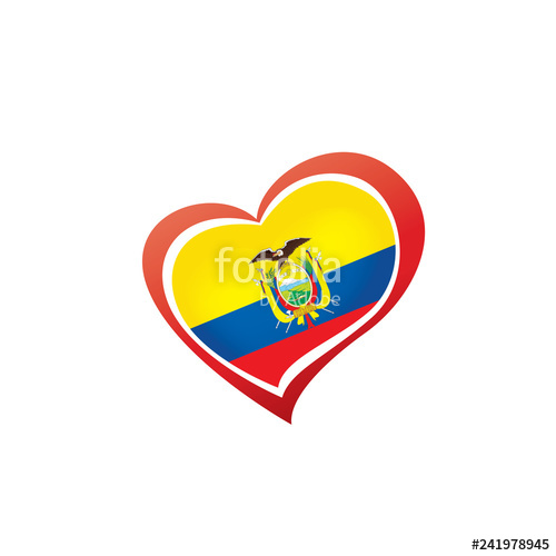 500x500 Ecuador Flag, Vector Illustration On A White Background Stock