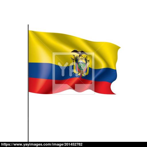 512x512 Ecuador Flag, Vector Illustration On A White Background Vector