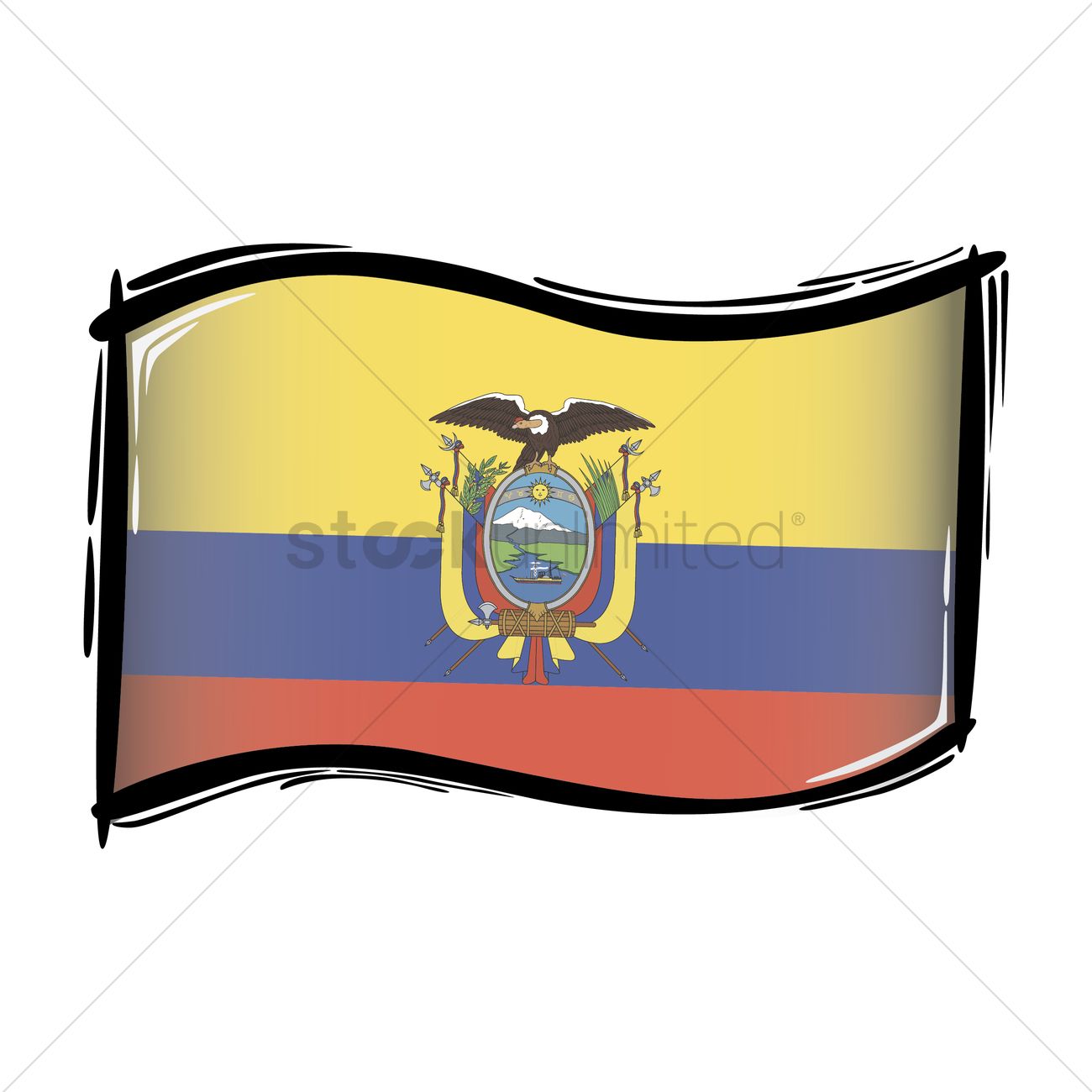 1300x1300 Ecuador Flag Vector Image