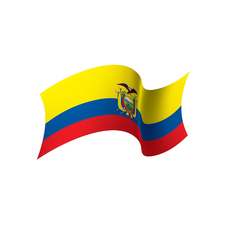 900x900 Ecuador Flag, Vector Illustration
