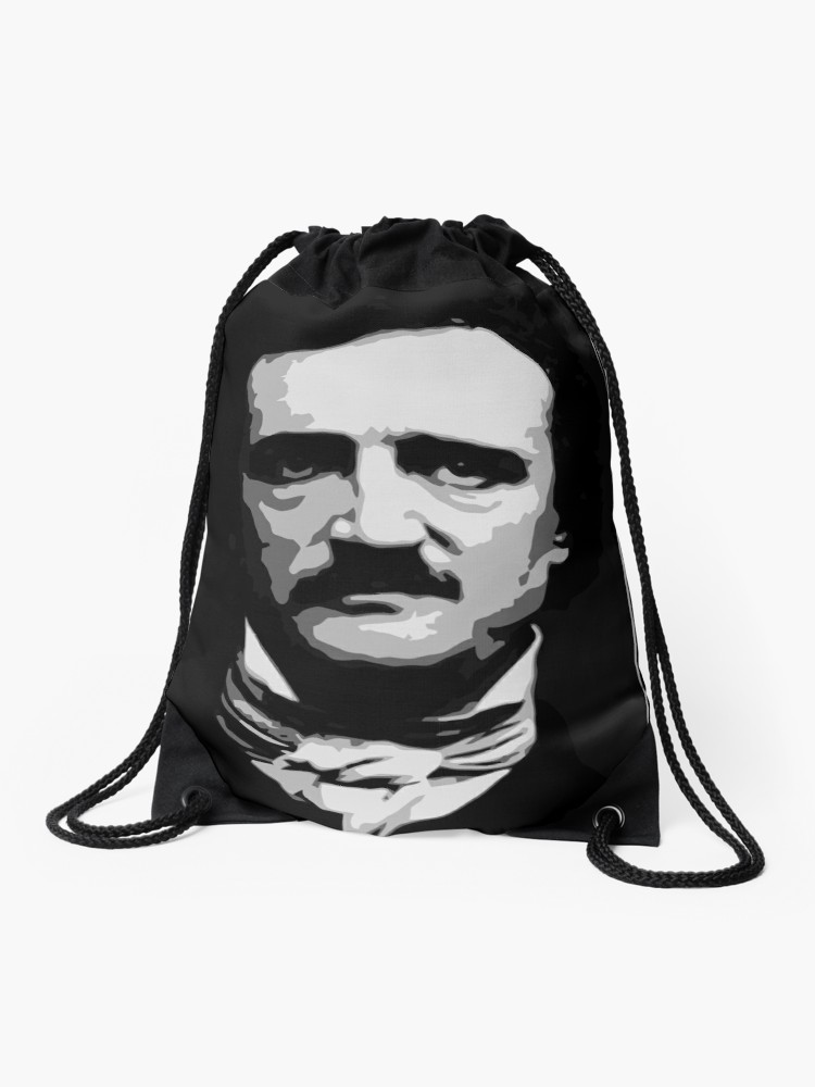 Black And White Vector Art, Edgar Allan Poe Drawstring Bag 750x1000 Black And White Vector Art, Edgar Allan Poe Drawstring Bag