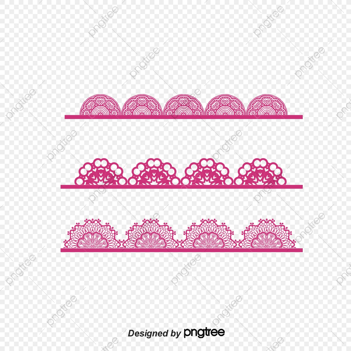 1200x1200 Pink Fan Shaped Lace Edge, Vector Png, Lace Edge, Pink Lace Png