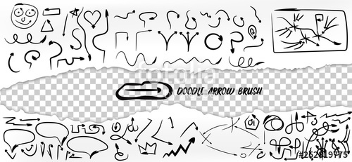 500x231 Big Set Of Hand Drawn Arrow Doodles Isolated On White