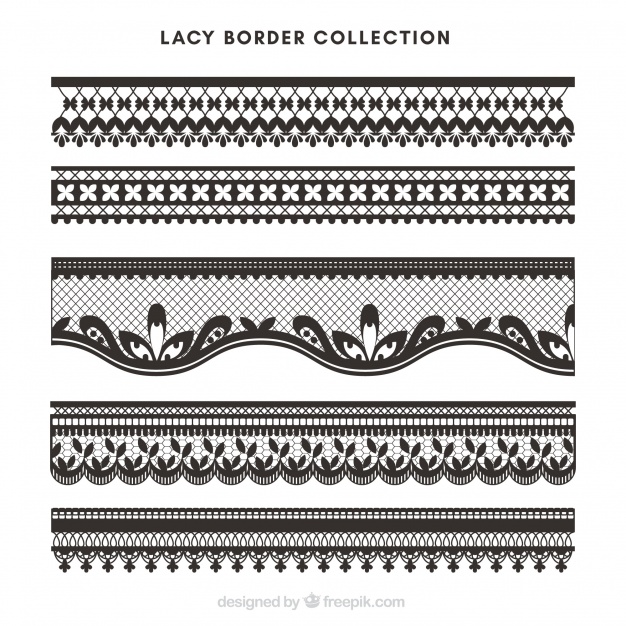 626x626 Black Lace Decorative Edge Pack Vector Free Download