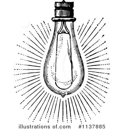 Edison Light Bulb Illustration 400x420 Edison Light Bulb Illustration