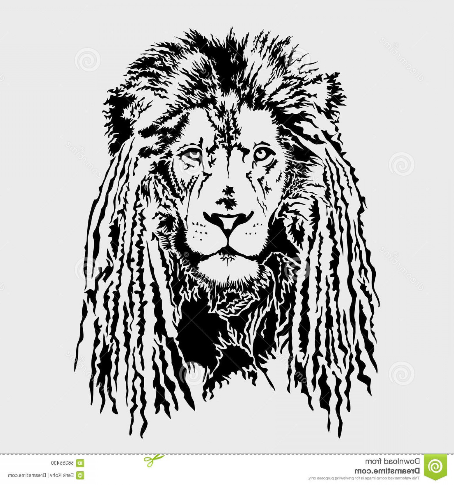 1560x1668 Stock Illustration Lion Head Dreadlocks Editable Vector Graphic