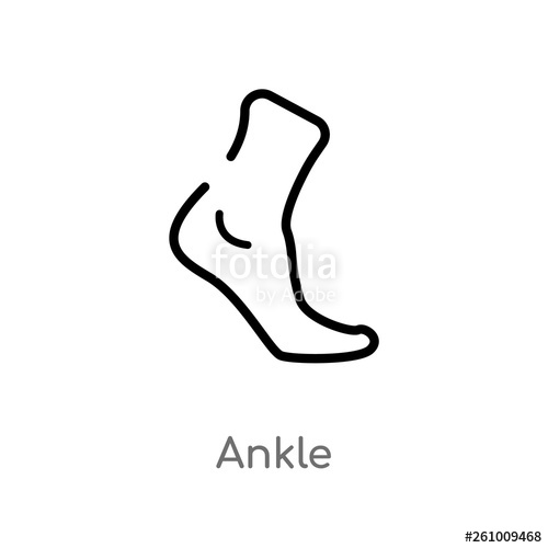 500x500 Outline Ankle Vector Icon Isolated Black Simple Line Element