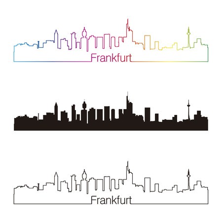 450x450 Frankfurt Skyline Linear Style With Rainbow In Editable Vector