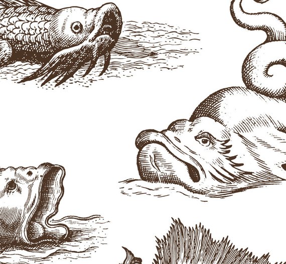 570x526 Medieval Map Monsters, Editable Vector