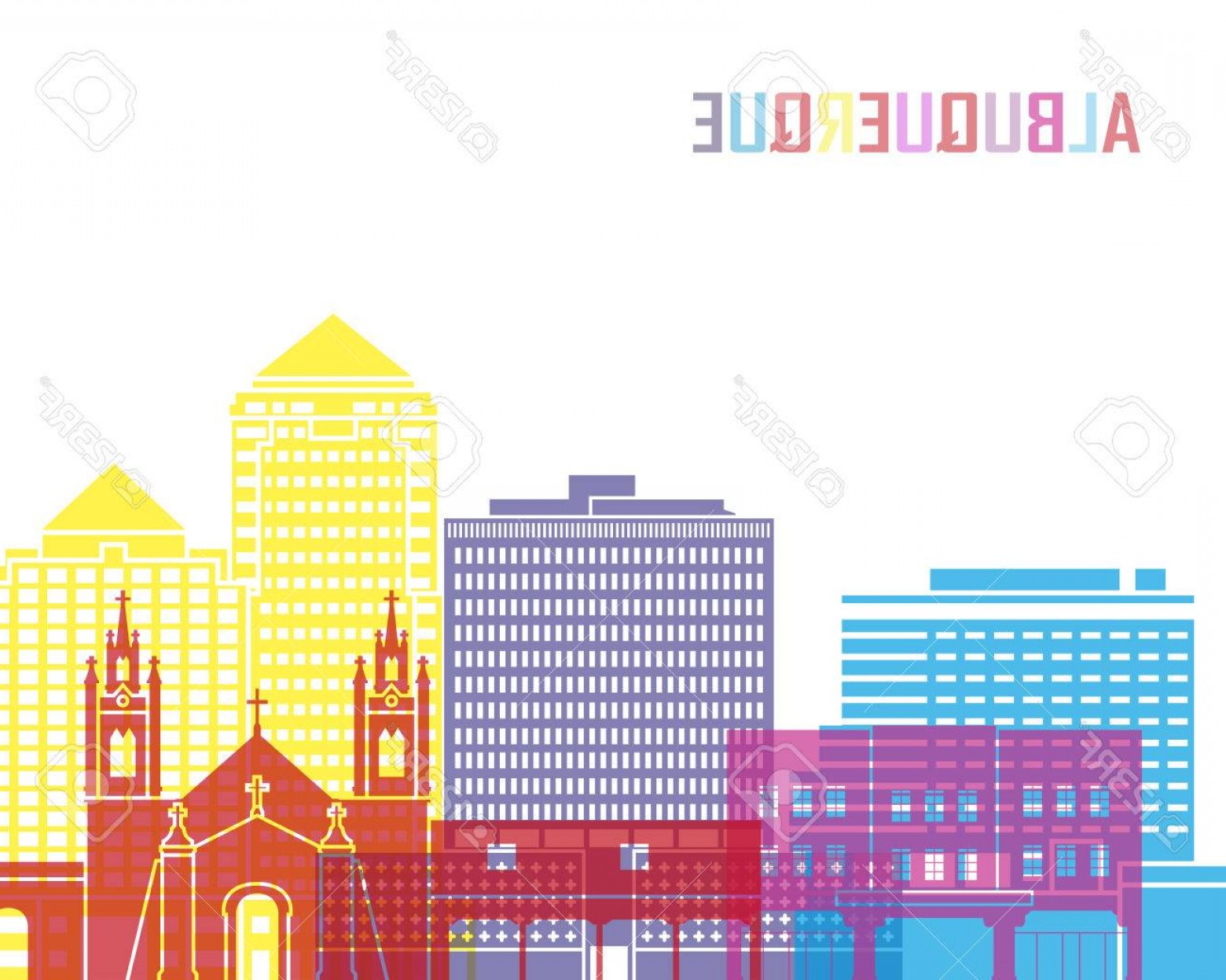 1560x1248 Photostock Vector Albuquerque Skyline Pop In Editable Vector