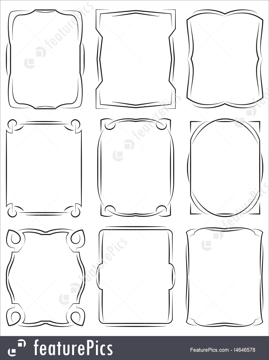 1040x1392 Set Of Frames Design Elements Editable Vector