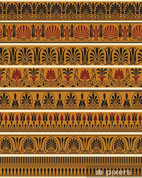 560x700 Set Of Eight Greek Borders In Editable Vector Wall Mural