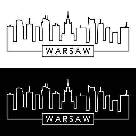450x450 Warsaw Skyline Linear Style Editable Vector File Royalty Free
