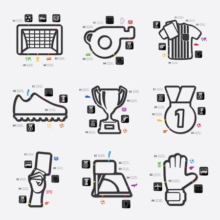 450x450 Football Line Infographic Illustration Fully Editable Vector