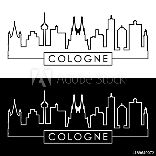 Cologne Skyline Linear Style Editable Vector File 500x500 Cologne Skyline Linear Style Editable Vector File