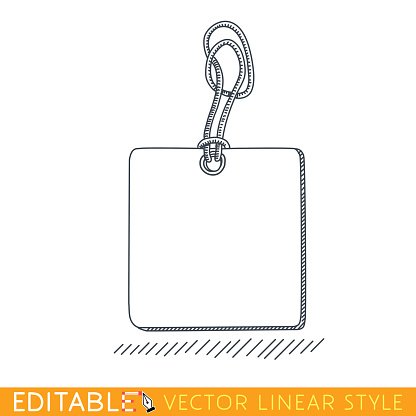 416x416 Label Tag With Editable Vector Graphic In Linear Style Premium