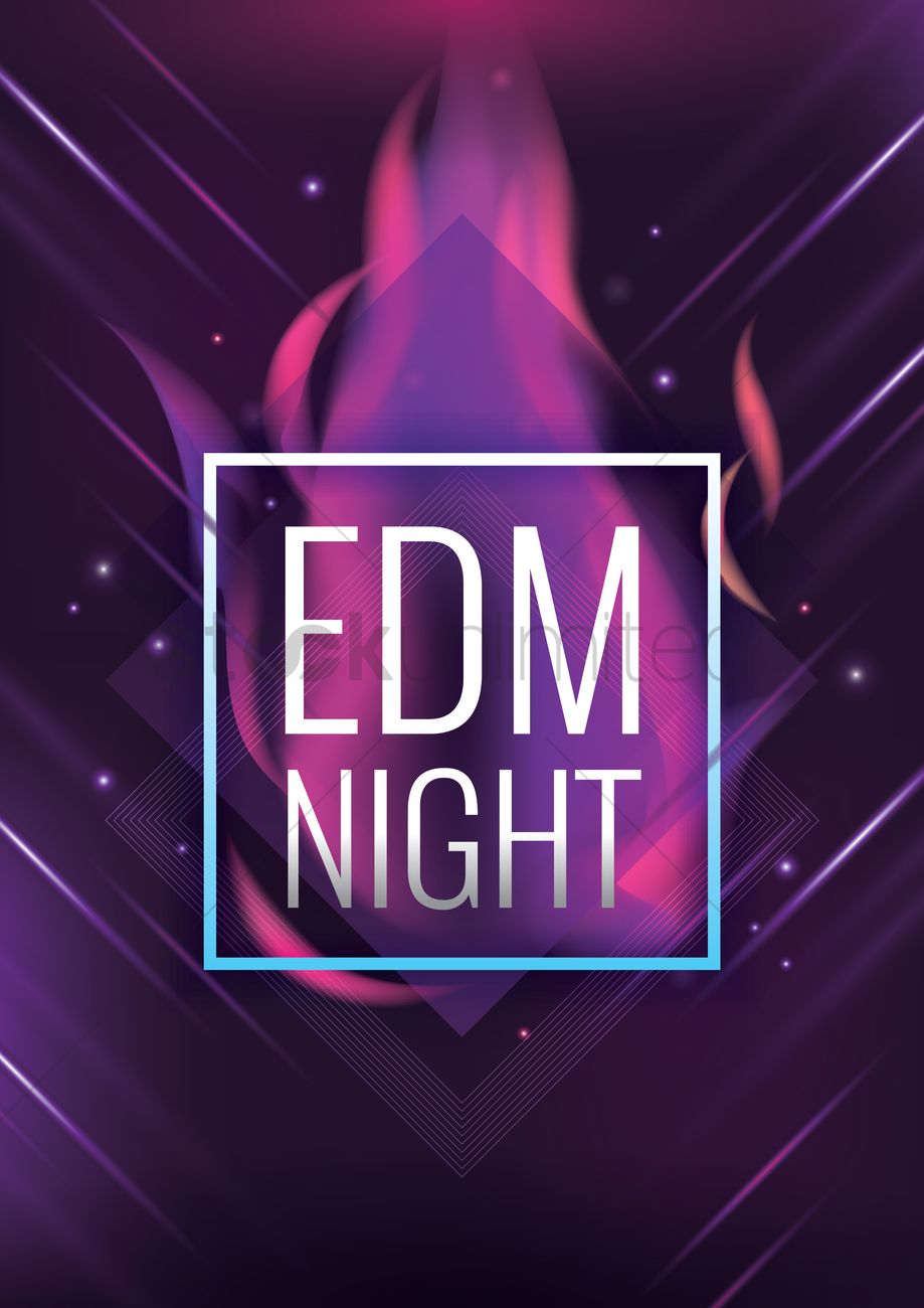 Electronic Dance Music Night Vector Image 919x1300 Electronic Dance Music Night Vector Image