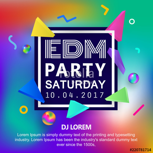 Abstract Background Dj Music Edm Party Modern Style Poster Vector 500x500 Abstract Background Dj Music Edm Party Modern Style Poster Vector