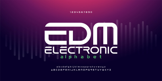 Digital Edm Electronic Dance Music Alphabet Fonts Vector Premium 626x313 Digital Edm Electronic Dance Music Alphabet Fonts Vector Premium