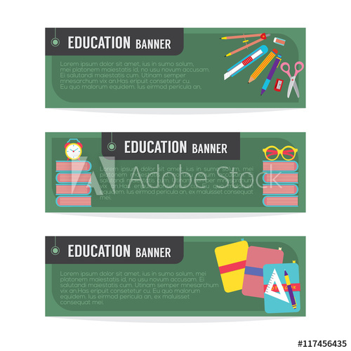 Set Of Education Banner Vector Illustration 500x500 Set Of Education Banner Vector Illustration