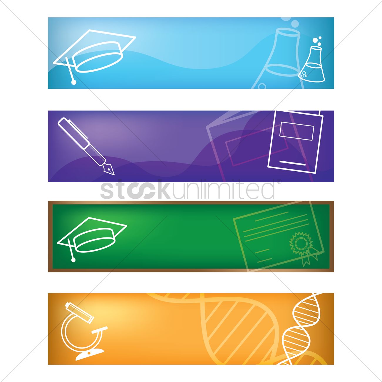 Set Of Educational Banners Vector Image 1300x1300 Set Of Educational Banners Vector Image