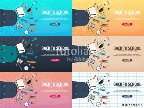 Back To School Background Education Banner Vector Illustration 500x375 Back To School Background Education Banner Vector Illustration