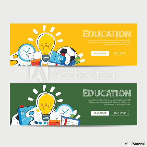 Education Banner And Back To School Background Template 500x500 Education Banner And Back To School Background Template