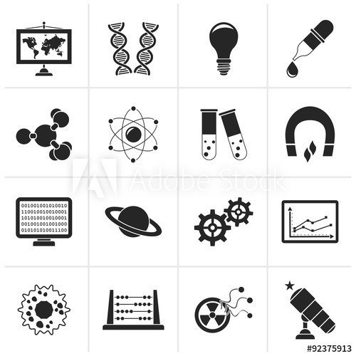 Black Science, Research And Education Icons 500x500 Black Science, Research And Education Icons