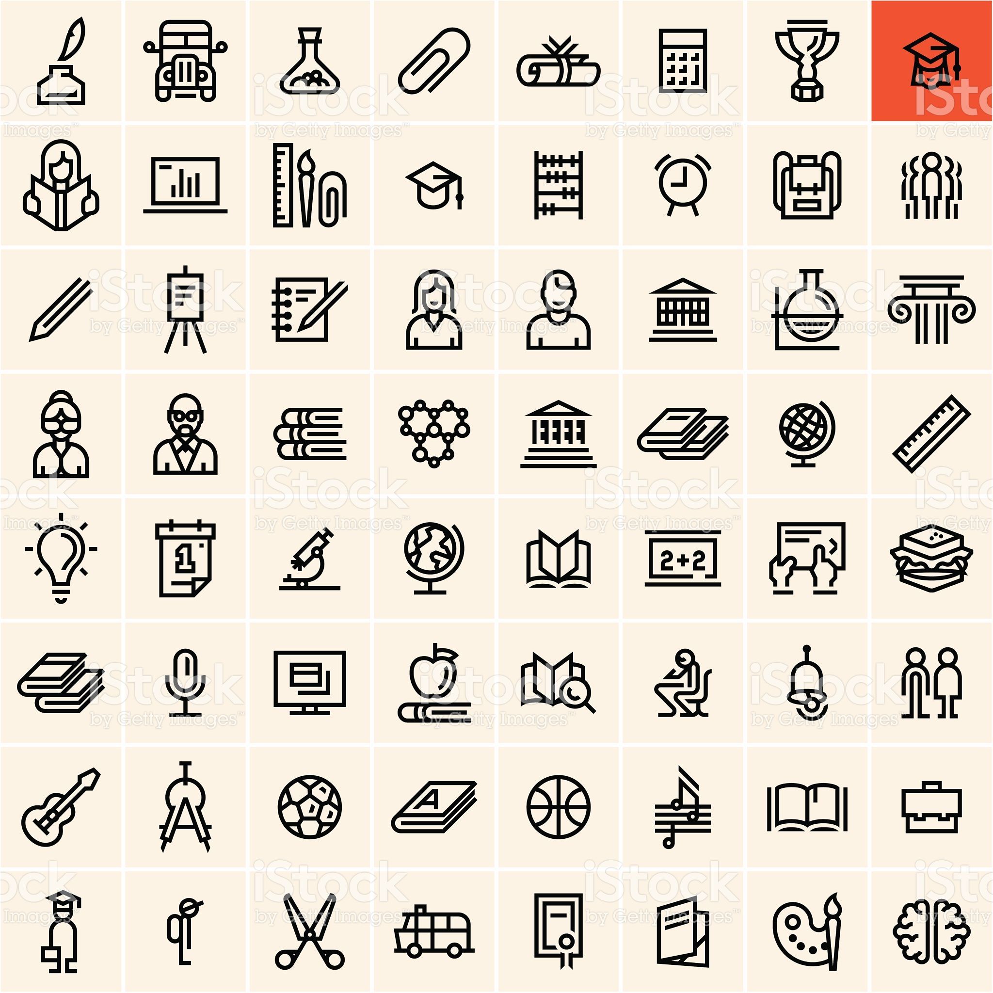 Education Icons Set Back To School Concept Linear Vector Icons 2048x2048 Education Icons Set Back To School Concept Linear Vector Icons