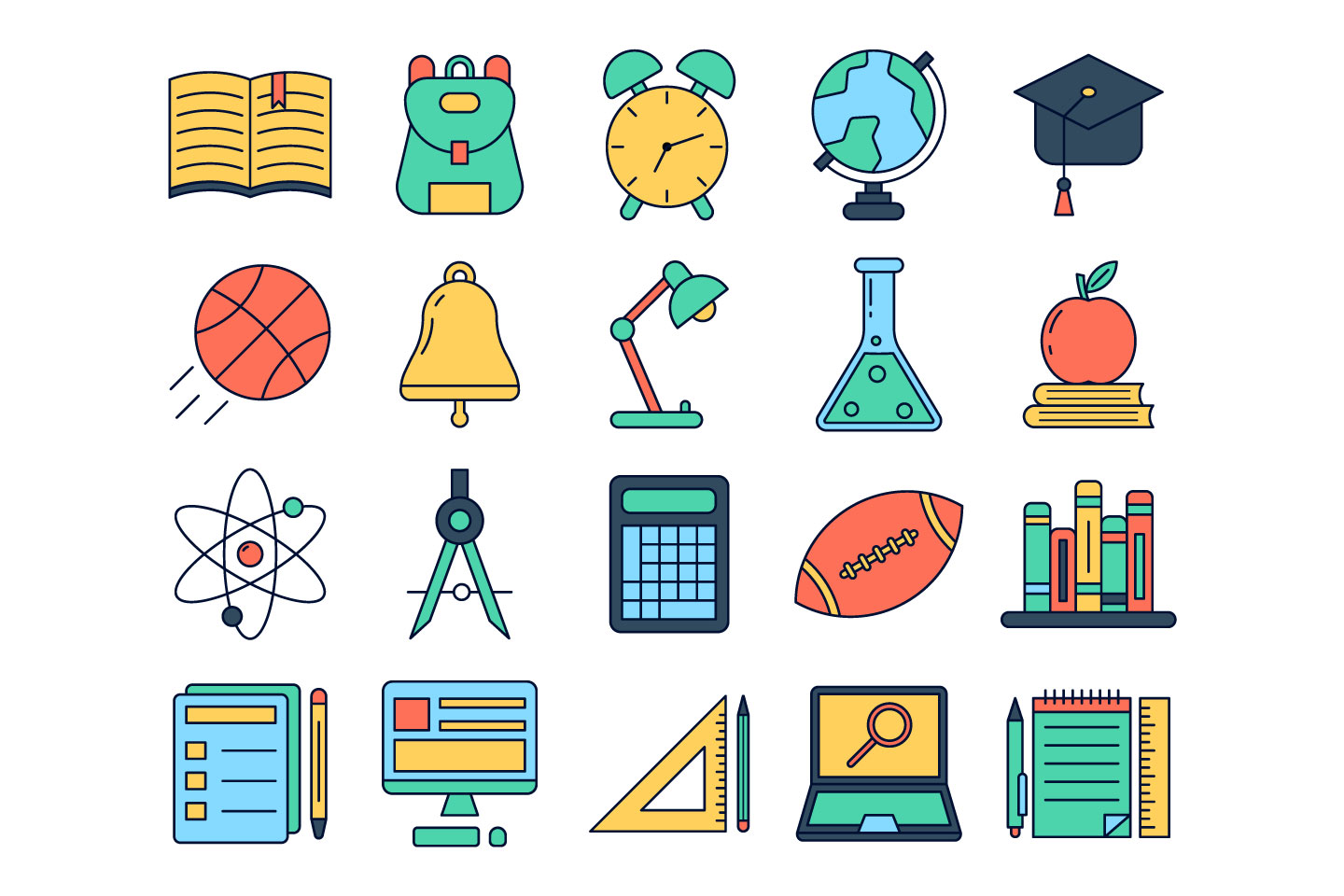 Education Vector Free Icon Set 1440x960 Education Vector Free Icon Set