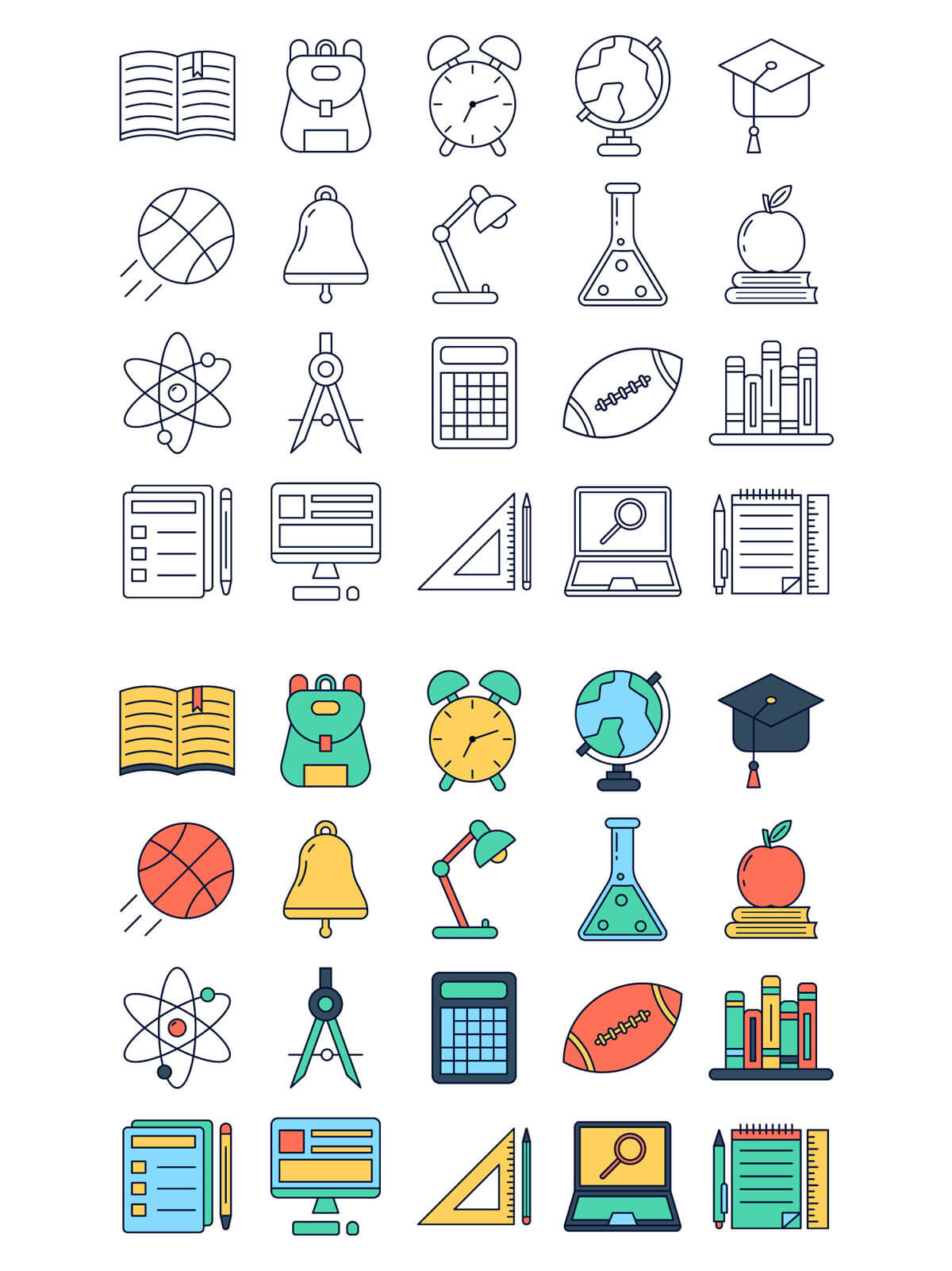 Free Education Vector Icon Set 1200x1601 Free Education Vector Icon Set