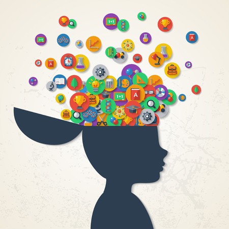 Creative Concept Of Education Vector Illustration Boy Silhouette 450x450 Creative Concept Of Education Vector Illustration Boy Silhouette