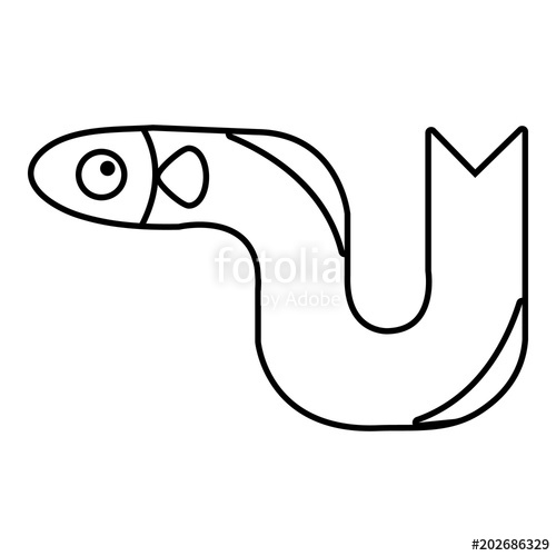500x500 Eel Icon Outline Illustration Of Eel Vector Icon For Web Stock