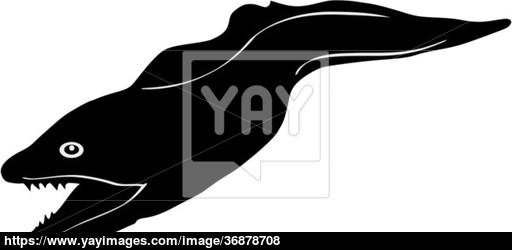 512x250 Silhouette Of Moray Eel Vector