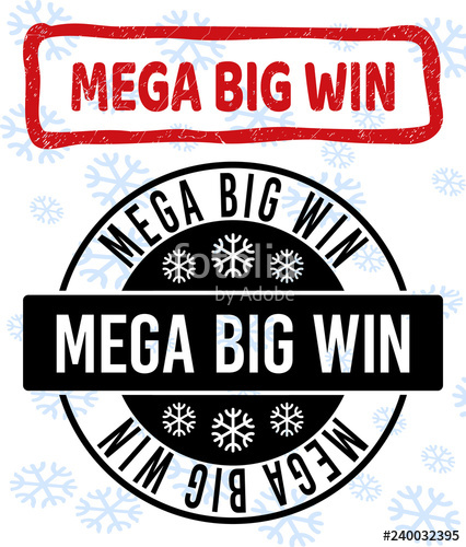 426x500 Mega Big Win Stamp Seals On Winter Background With Snow In Clean