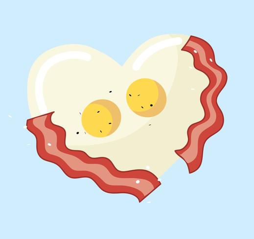 519x490 Fried Egg And Bacon In Heart Shape Vector