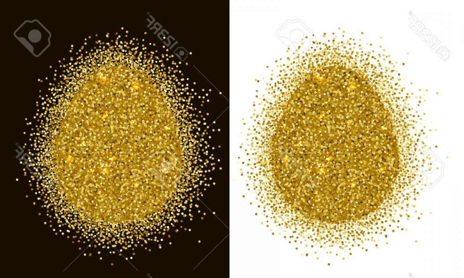 1560x936 Photostock Vector Gold Tinsel Easter Egg Shape On White And Black