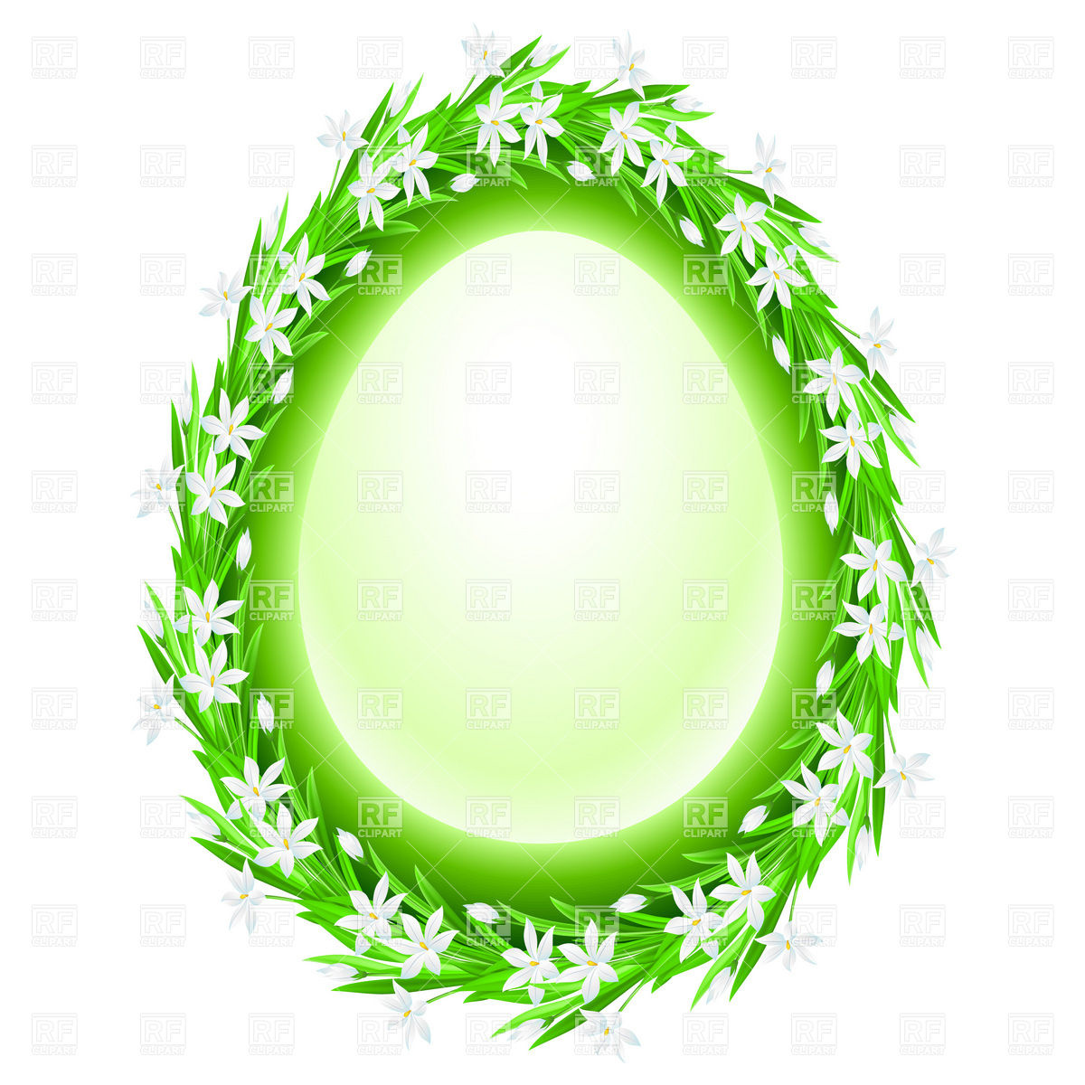 1200x1200 Spring Egg Shape Flower Frame Vector Image Of Backgrounds