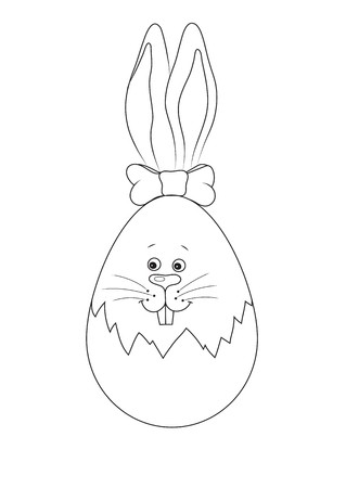 319x450 Vector Illustration Contour Easter Bunny In An Egg Shape Royalty