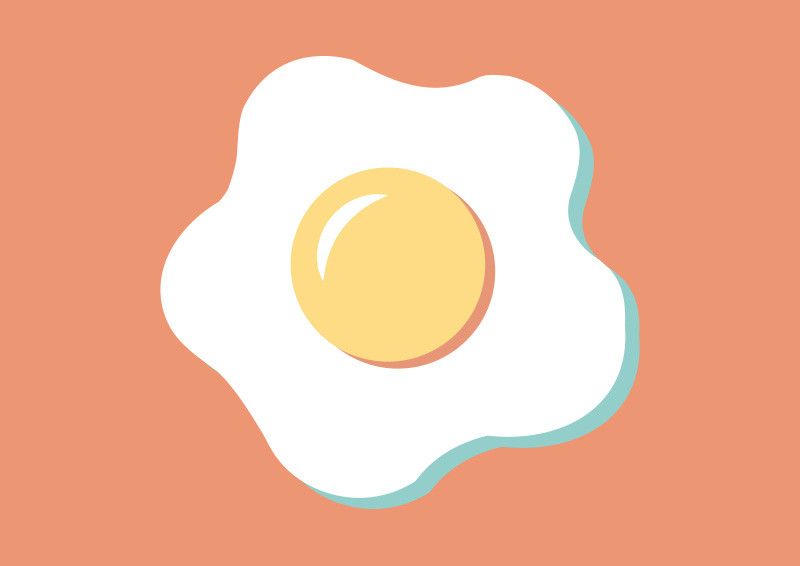 800x566 Fried Egg Flat Vector Flat Vectors