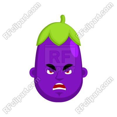 400x400 Eggplant Angry Emotion Avatar Vector Image Of Food And Beverages