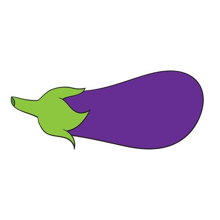 450x450 Illustration Of Isolated Cartoon Eggplant Vector Royalty