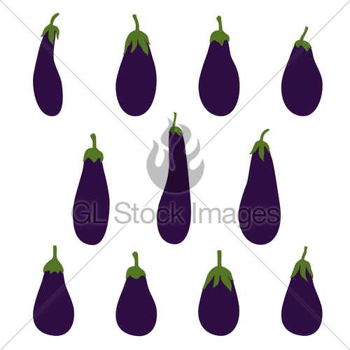 500x500 Eggplant Illustration Set Gl Stock Images