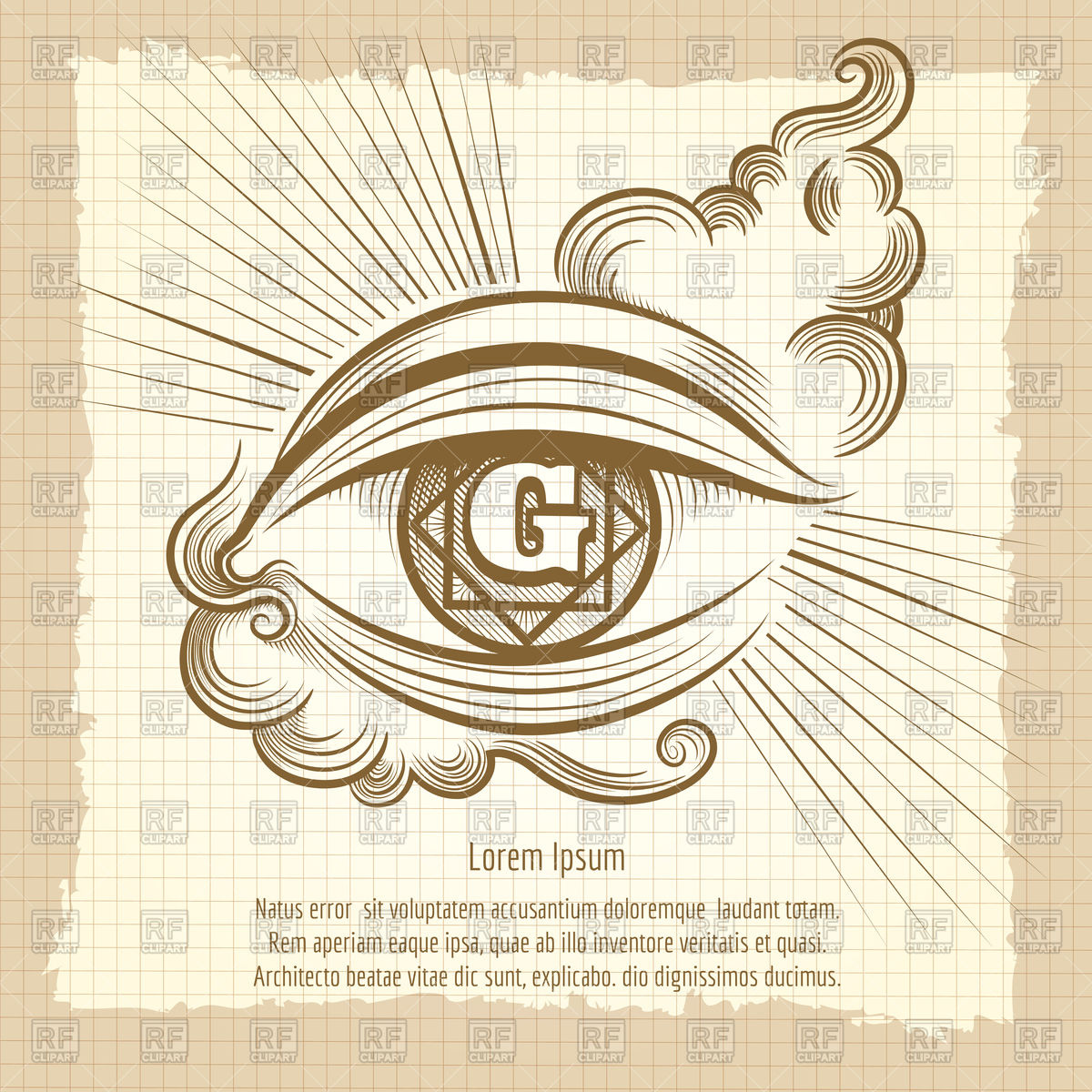 1200x1200 Egyptian Eye Sign In Vintage Style Vector Image Of Signs, Symbols